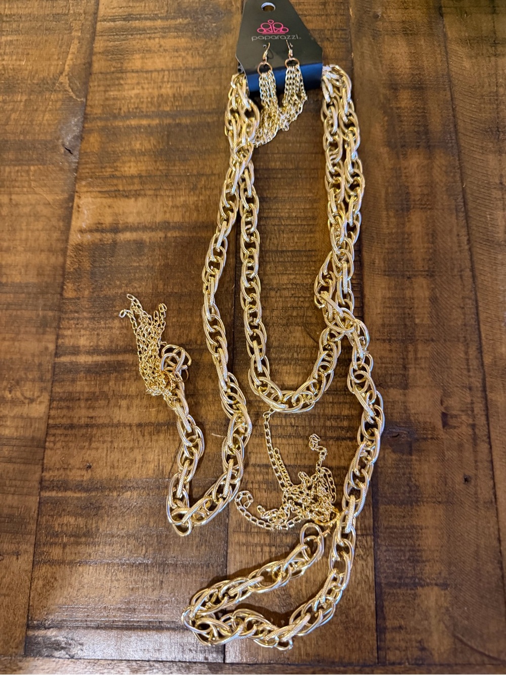 Paparazzi Shimmering Gold Multi-Layer Chain Necklace